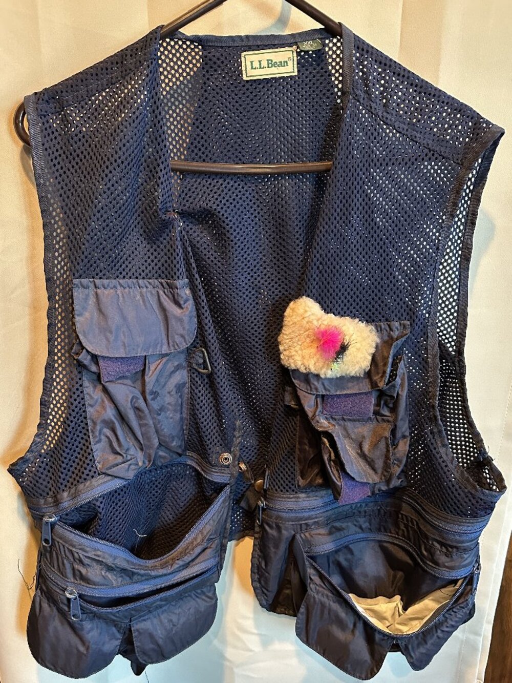 LL Bean Navy Fishing Vest ~ Size XXL